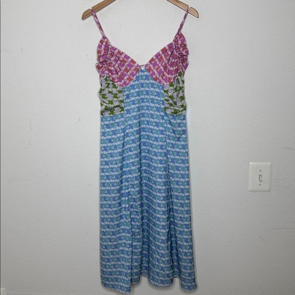 English Factory Endless Rose Blue and White Floral Midi Dress Size Large - Picture 2 of 10
